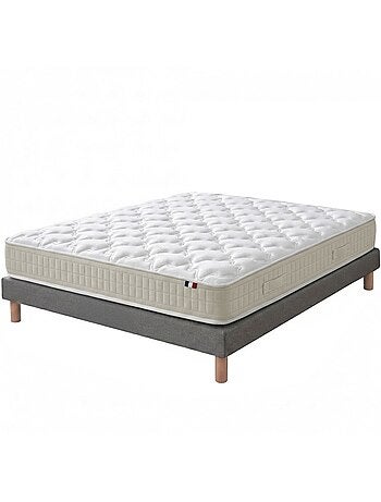 Ensemble matelas 100% latex, H18, 78kg/m3, sommier en kit gris
