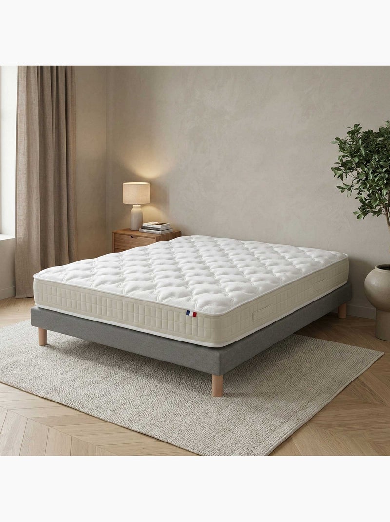 Ensemble matelas 100% latex, H18, 78kg/m3, sommier en kit gris Blanc Gris - Kiabi