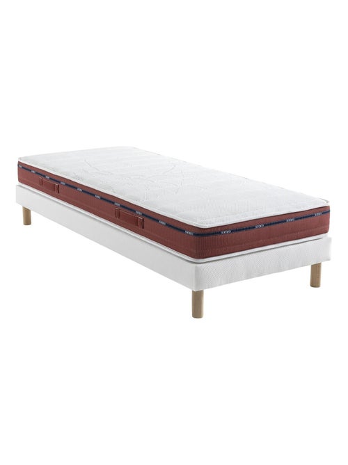 Ensemble matelas 100% latex, sommier Lune et pieds Crépuscule 500 - Kiabi