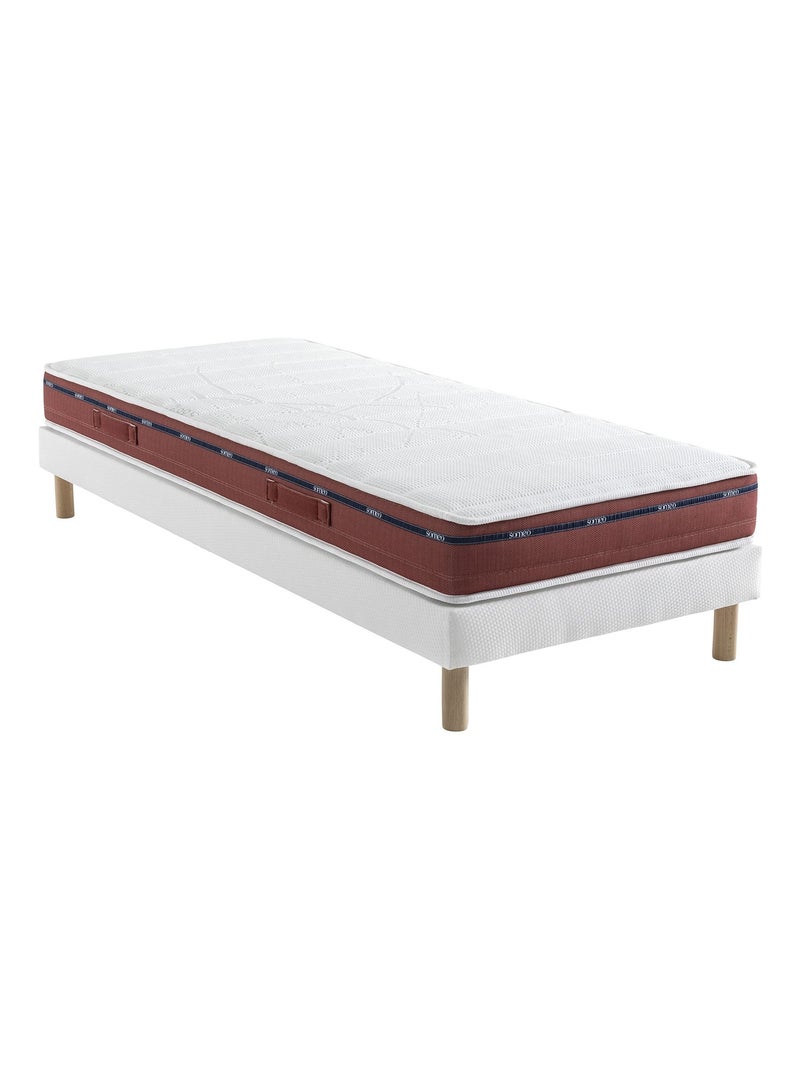 Ensemble matelas 100% latex, sommier Lune et pieds Crépuscule 500 N/A - Kiabi