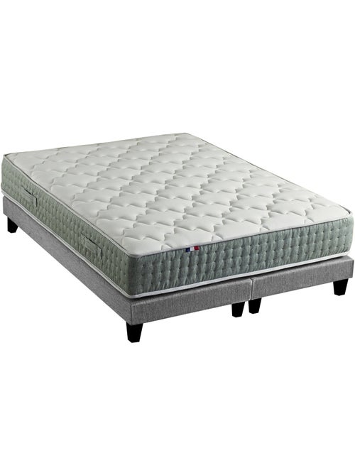 Ensemble matelas à ressorts HYGGE et sommier déco pour un confort optimal - Sommier - Gris chiné - Kiabi Ensemble matelas à ressorts HYGGE et sommier déco pour un confort optimal - Sommier - Gris chiné - Kiabi