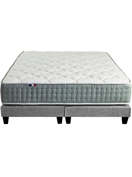 Ensemble matelas à ressorts HYGGE et sommier déco pour un confort optimal - Sommier - Gris chiné - Kiabi Ensemble matelas à ressorts HYGGE et sommier déco pour un confort optimal - Sommier - Gris chiné - Kiabi