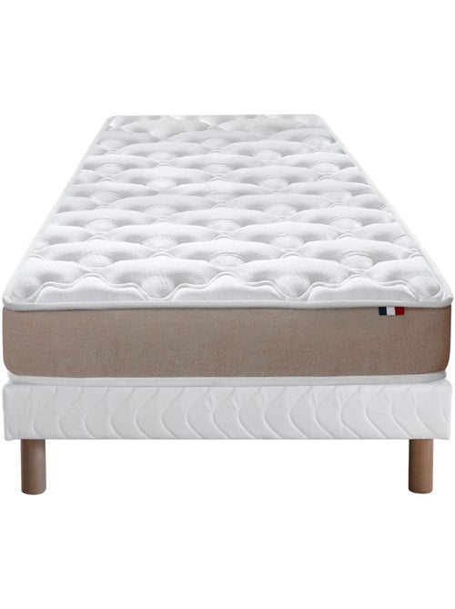 Ensemble Matelas accueil Latex 3 zones INITIAL - Bi Confort Mousse & Latex + Sommier - Blanc - Kiabi Ensemble Matelas accueil Latex 3 zones INITIAL - Bi Confort Mousse & Latex + Sommier - Blanc - Kiabi
