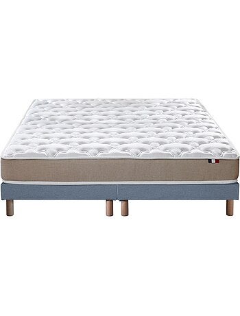 Ensemble Matelas accueil Latex 3 zones INITIAL - Bi Confort Mousse & Latex + Sommier - Blanc