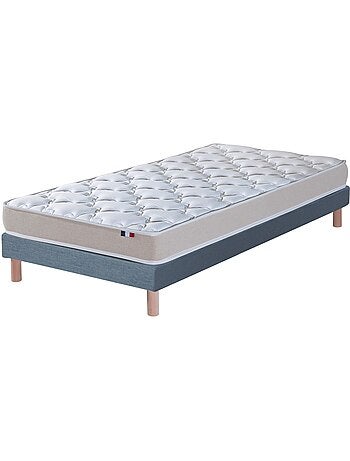 Ensemble Matelas accueil Latex 3 zones INITIAL - Bi Confort Mousse & Latex + Sommier - Blanc