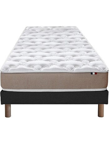Ensemble Matelas accueil Latex 3 zones INITIAL - Bi Confort Mousse & Latex + Sommier - Blanc