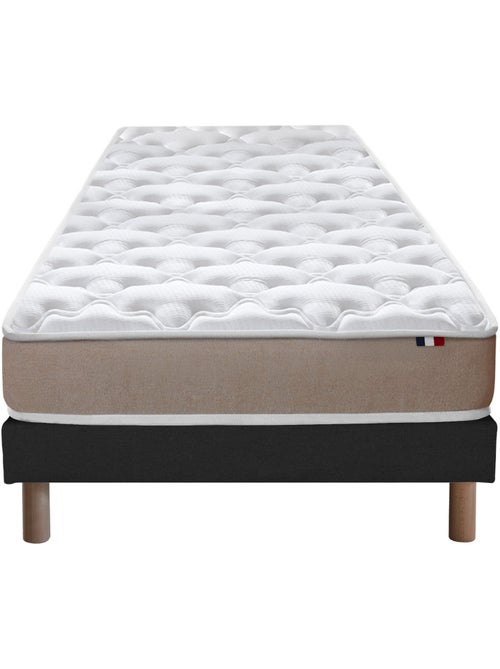 Ensemble Matelas accueil Latex 3 zones INITIAL - Bi Confort Mousse & Latex + Sommier - Noir - Kiabi Ensemble Matelas accueil Latex 3 zones INITIAL - Bi Confort Mousse & Latex + Sommier - Noir - Kiabi