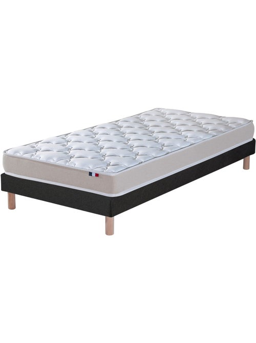 Ensemble Matelas accueil Latex 3 zones INITIAL - Bi Confort Mousse & Latex + Sommier - Noir - Kiabi Ensemble Matelas accueil Latex 3 zones INITIAL - Bi Confort Mousse & Latex + Sommier - Noir - Kiabi