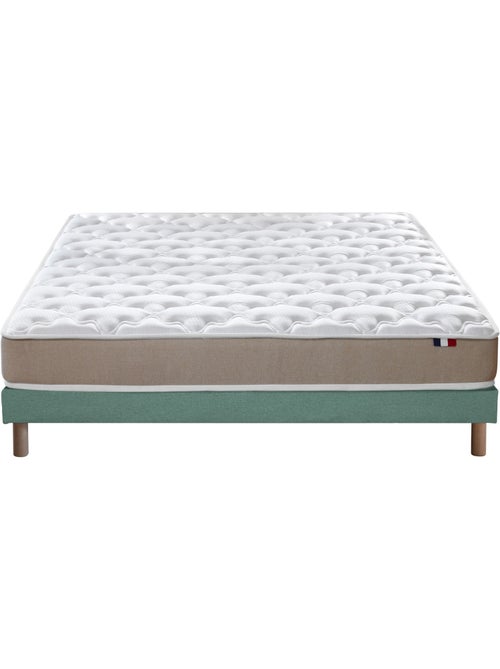 Ensemble Matelas accueil Latex 3 zones INITIAL - Bi Confort Mousse & Latex + Sommier - Vert celadon - Kiabi Ensemble Matelas accueil Latex 3 zones INITIAL - Bi Confort Mousse & Latex + Sommier - Vert celadon - Kiabi