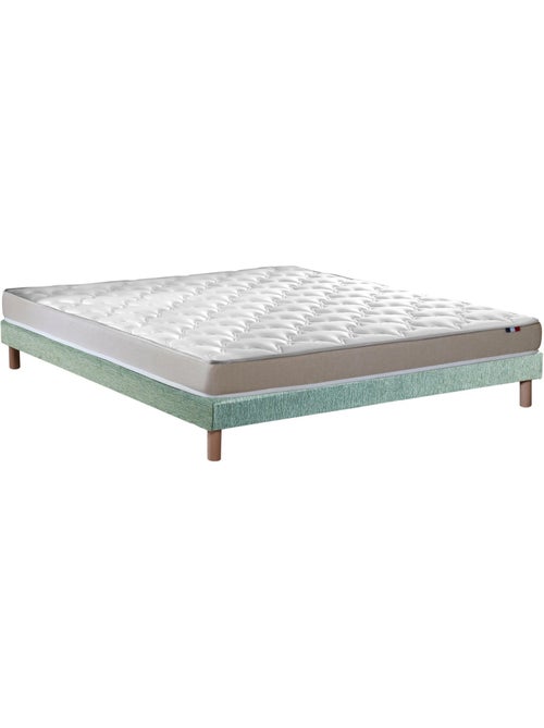 Ensemble Matelas accueil Latex 3 zones INITIAL - Bi Confort Mousse & Latex + Sommier - Vert celadon - Kiabi Ensemble Matelas accueil Latex 3 zones INITIAL - Bi Confort Mousse & Latex + Sommier - Vert celadon - Kiabi