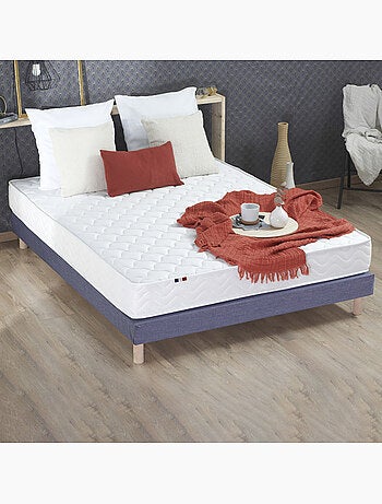 Ensemble Matelas accueil Latex 3 zones INITIAL Mousse & Latex + Sommier , Sommier Gris chiné