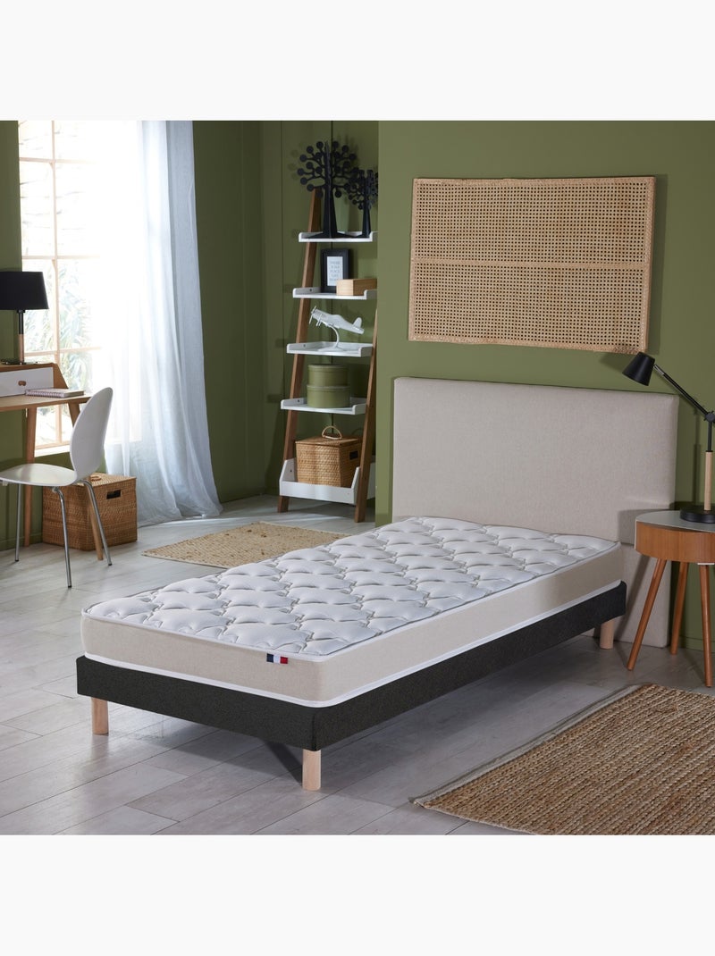 Ensemble Matelas accueil Latex 3 zones INITIAL Bi Confort Mousse & Latex + Sommier , Sommier Noir gris anthracite - Kiabi