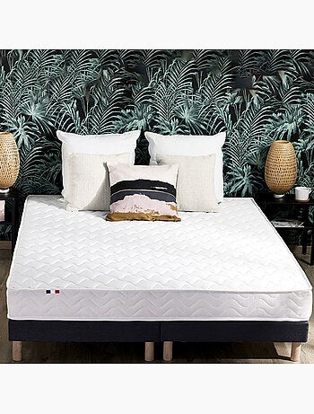 Ensemble Matelas accueil Latex 3 zones INITIAL Mousse & Latex + Sommier , Sommier Gris chiné