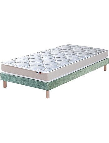 Ensemble Matelas accueil Latex 3 zones INITIAL Mousse & Latex + Sommier , Sommier Gris chiné