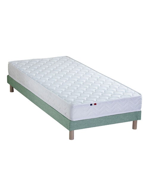 Ensemble Matelas accueil Latex 3 zones INITIAL Bi Confort Mousse & Latex + Sommier , Sommier Vert - Kiabi