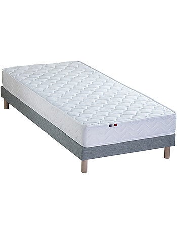 Ensemble Matelas accueil Latex 3 zones INITIAL Mousse & Latex + Sommier , Sommier Gris chiné
