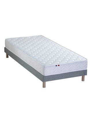 Ensemble Matelas accueil Latex 3 zones INITIAL Mousse & Latex + Sommier , Sommier Gris chiné