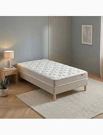 Ensemble matelas accueil latex, H14, 25kg/m3, sommier en kit beige