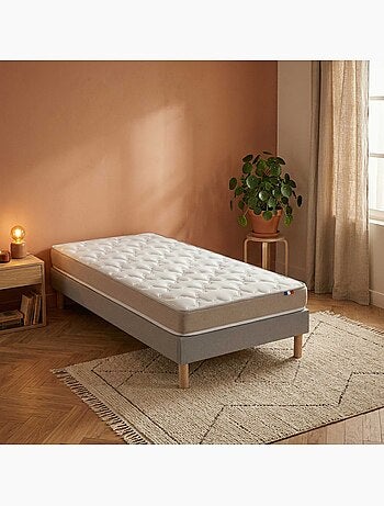 Ensemble matelas accueil latex, H14, 25kg/m3, sommier en kit gris