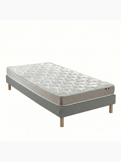 Ensemble matelas accueil latex, H14, 25kg/m3, sommier en kit gris - Kiabi Ensemble matelas accueil latex, H14, 25kg/m3, sommier en kit gris - Kiabi