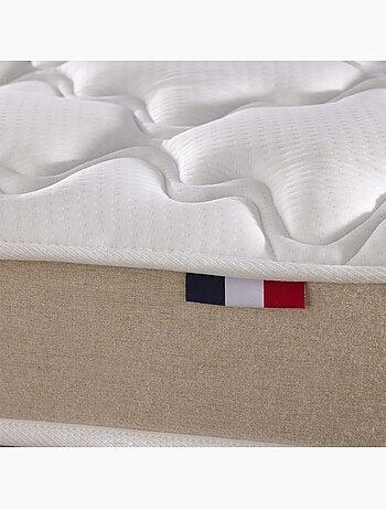 Ensemble Matelas accueil Latex INITIAL Sommier en Kit Couleur - Blanc, - 90 x 200 cm