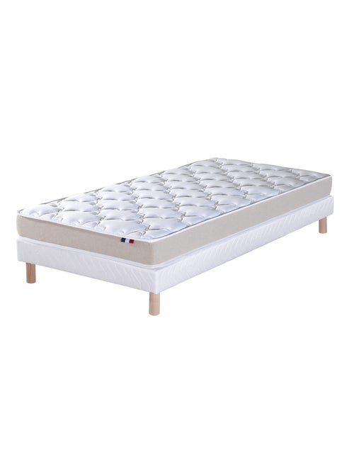 Ensemble Matelas accueil Latex INITIAL Sommier en Kit Couleur - Blanc, - 90 x 200 cm - Kiabi
