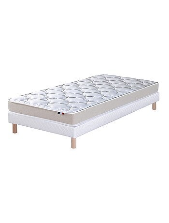 Ensemble Matelas accueil Latex INITIAL Sommier en Kit Couleur - Blanc