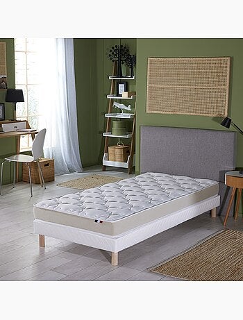 Ensemble Matelas accueil Latex INITIAL Sommier en Kit Couleur - Blanc