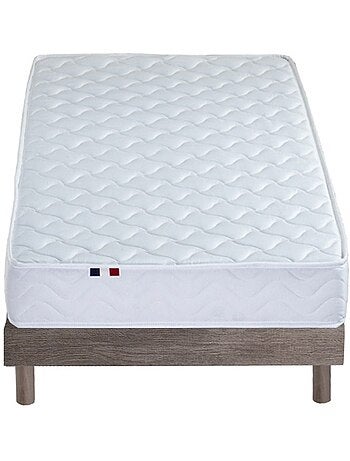 Ensemble Matelas accueil Latex INITIAL Sommier en Kit Couleur - Blanc