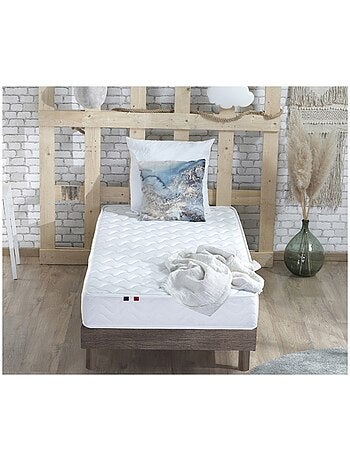 Ensemble Matelas accueil Latex INITIAL Sommier en Kit Couleur - Blanc