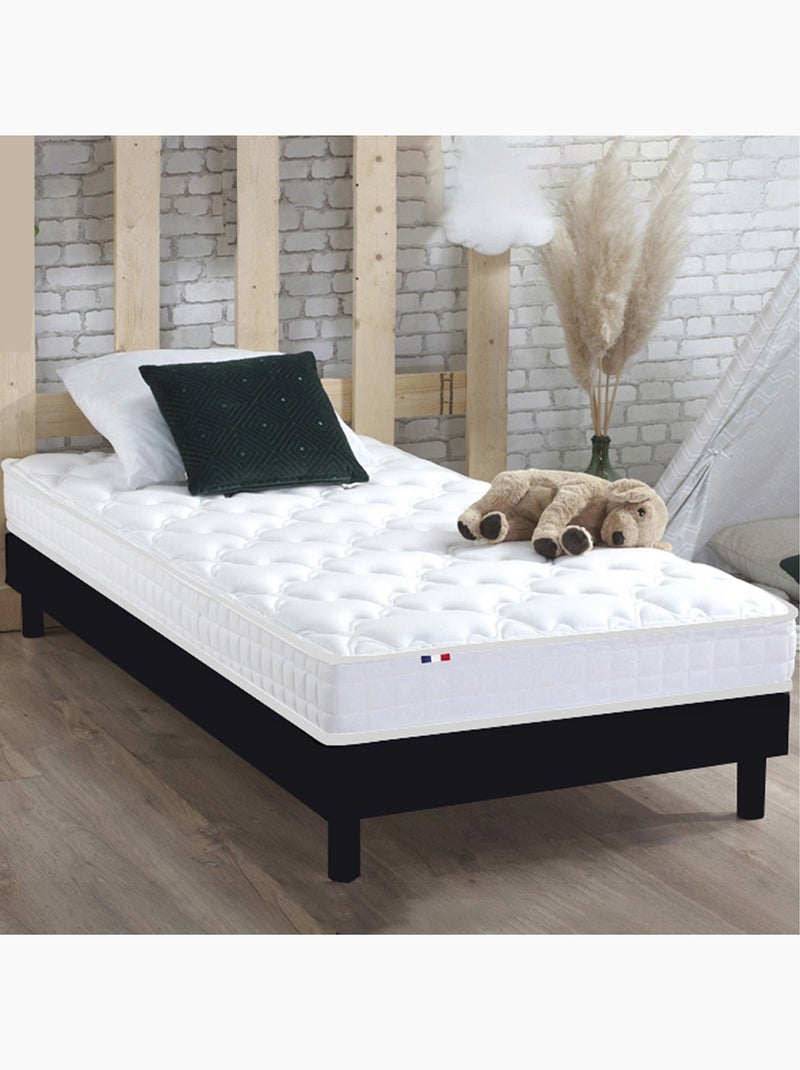 Ensemble Matelas accueil mémoire de forme AZUR Sommier en Kit Couleur Anthracite, Noir Blanc - Kiabi