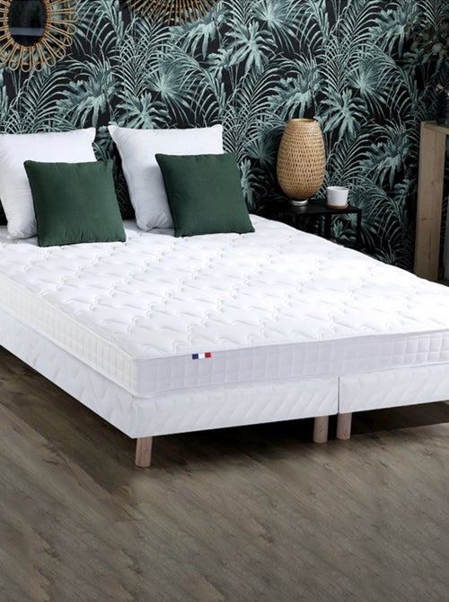 Ensemble Matelas accueil mémoire de forme MAM AZUR + Sommier Made in France , Sommier Blanc - Kiabi