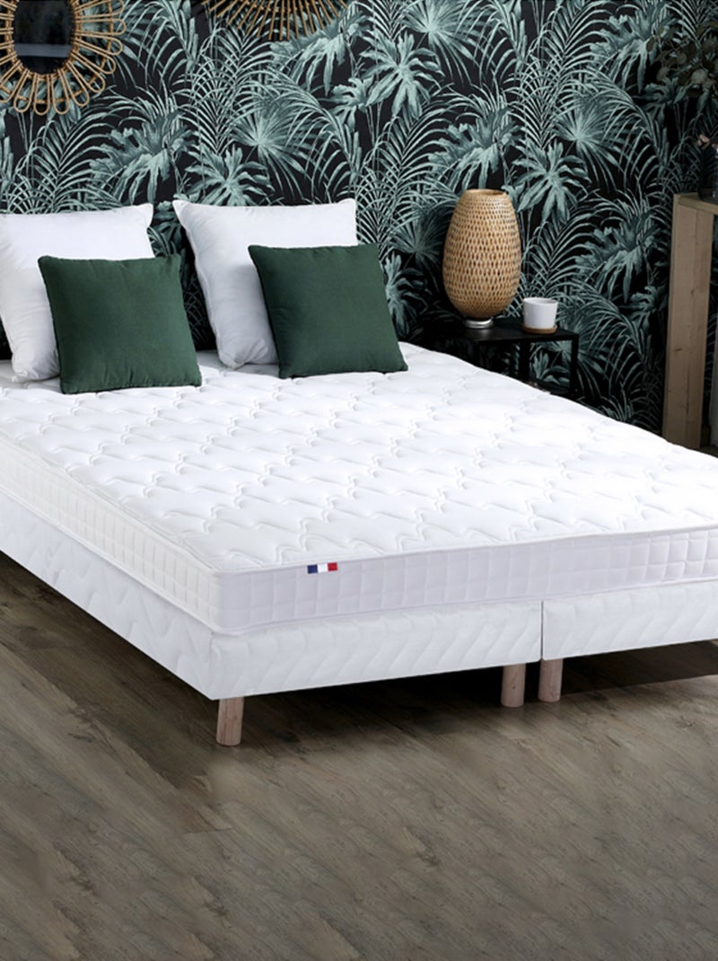 Ensemble Matelas accueil mémoire de forme MAM AZUR + Sommier Made in France , Sommier Blanc Blanc - Kiabi