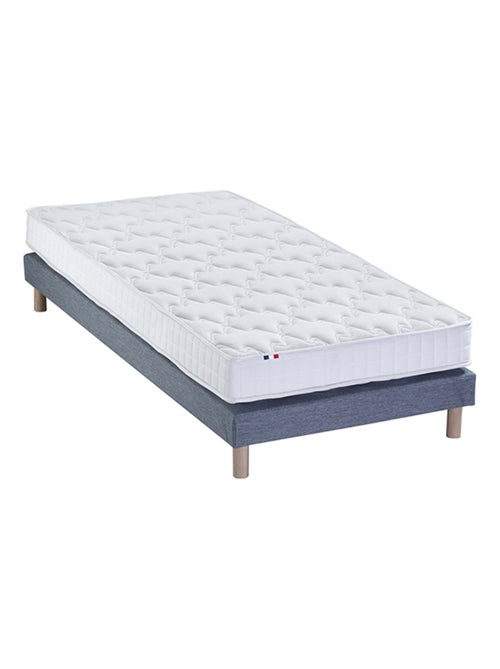Ensemble Matelas accueil mémoire de forme MAM AZUR + Sommier Made in France , Sommier Bleu denim - Kiabi