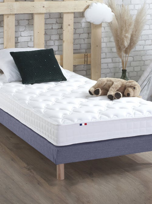 Ensemble Matelas accueil mémoire de forme MAM AZUR + Sommier Made in France , Sommier Bleu denim - Kiabi