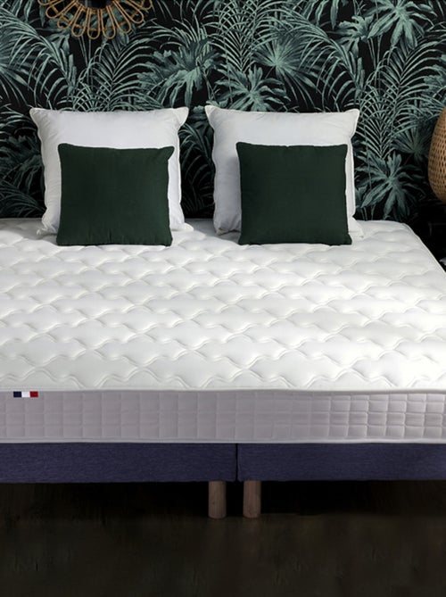 Ensemble Matelas accueil mémoire de forme MAM AZUR + Sommier Made in France , Sommier Bleu denim - Kiabi