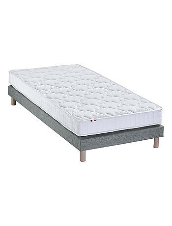 Ensemble Matelas accueil mémoire de forme MAM AZUR + Sommier Made in France , Sommier Gris chiné