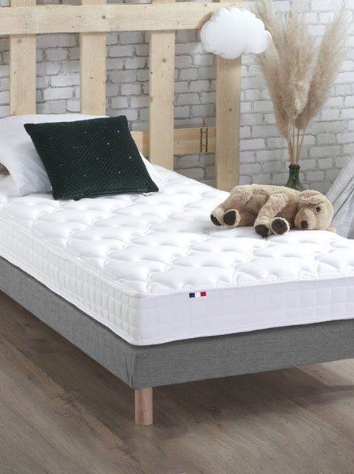 Ensemble Matelas accueil mémoire de forme MAM AZUR + Sommier Made in France , Sommier Gris chiné - Kiabi