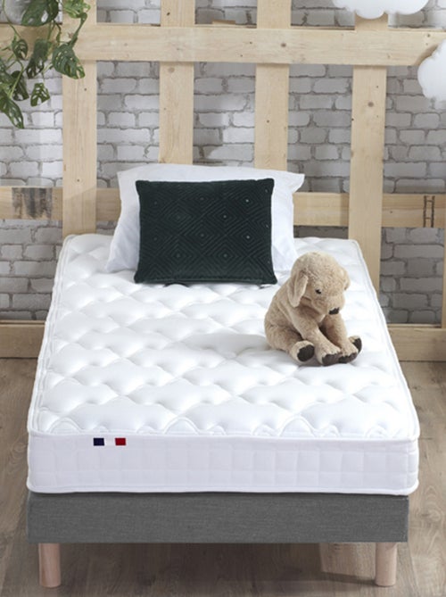 Ensemble Matelas accueil mémoire de forme MAM AZUR + Sommier Made in France , Sommier Gris chiné - Kiabi