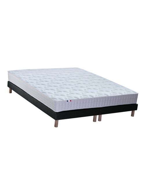 Ensemble Matelas accueil mémoire de forme MAM AZUR + Sommier Made in France , Sommier Noir - Kiabi