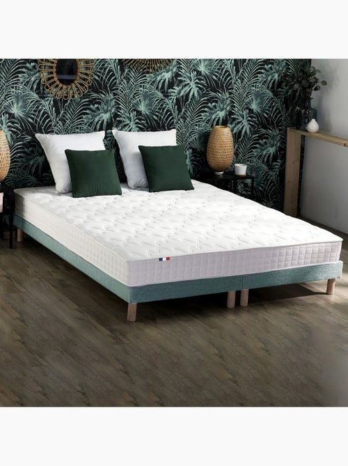 Ensemble Matelas accueil mémoire de forme MAM AZUR + Sommier Made in France , Sommier Vert celadon - Kiabi