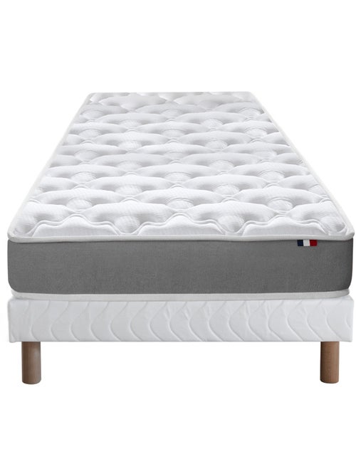 Ensemble matelas ALTO mousse réversible sommier blanc 90x190 - Kiabi