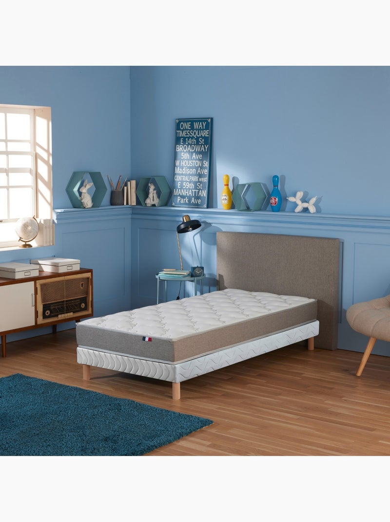 Ensemble matelas ALTO mousse réversible sommier blanc 90x190 Blanc - Kiabi