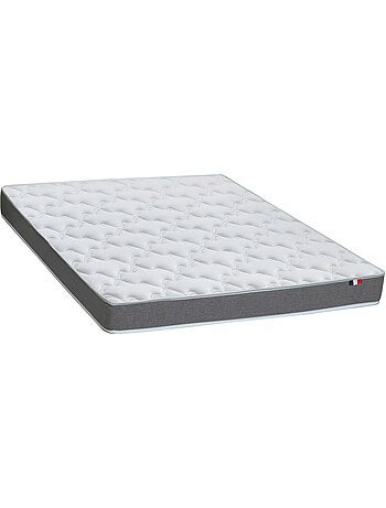 Ensemble matelas mousse réversible sommier bleu 90x190