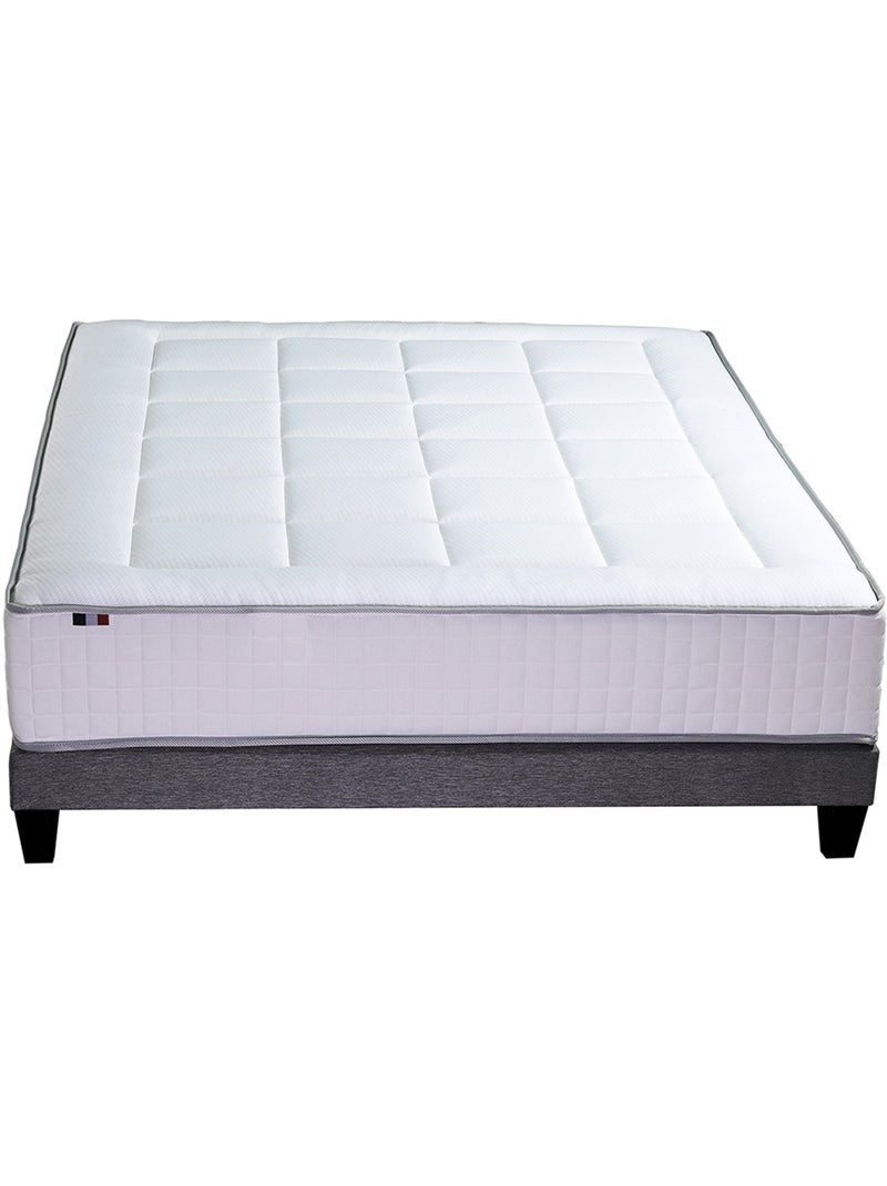 Ensemble matelas BELLAGIO et sommier, ferme, accueil mémoire de forme Blanc - Kiabi