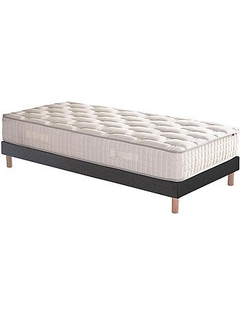 Ensemble matelas ressorts 7 zones sommier bleu 140x190