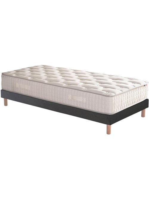 Ensemble matelas COSMOS ressorts sommier noir 90x190 - Kiabi