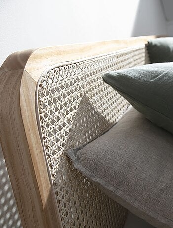 Ensemble matelas ferme mousse + Lit adulte cannage