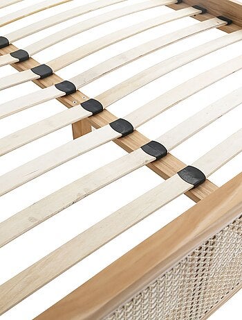 Ensemble matelas ferme mousse + Lit adulte cannage