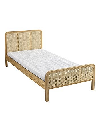 Ensemble matelas ferme mousse + Lit enfant cannage